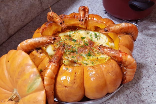 Gambas en calabaza