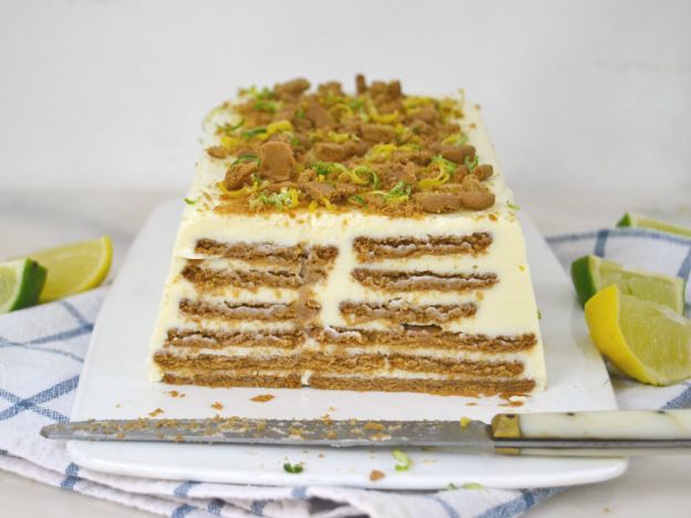 Tarta de limón con galletas