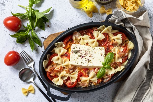 Pasta al horno con feta