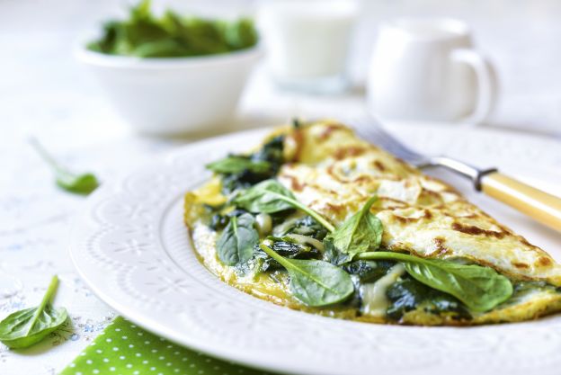 Tortilla francesa de espinacas