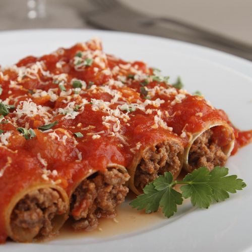 Canelones con queso