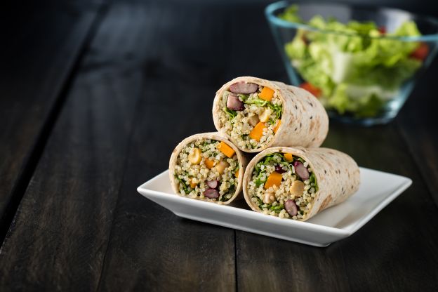 Wraps de quinoa con verduras