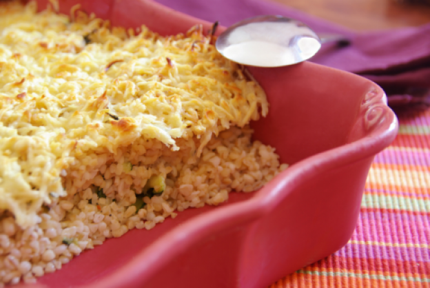 Gratinado de bulgur con calabacín