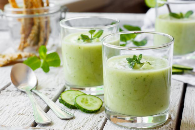 Sopa fría de pepino y menta