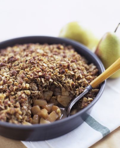 Crumble  de peras o manzanas con muesli