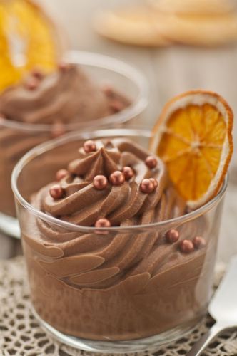 Mousse de chocolate con naranja