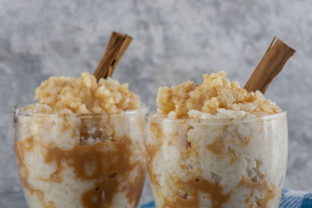 Arroz con leche y dulce de leche