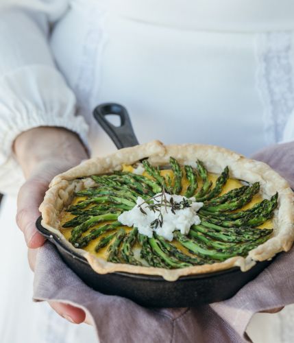 Quiche de espárragos con ricotta