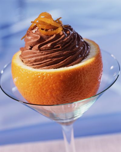 Mousse de chocolate y naranja