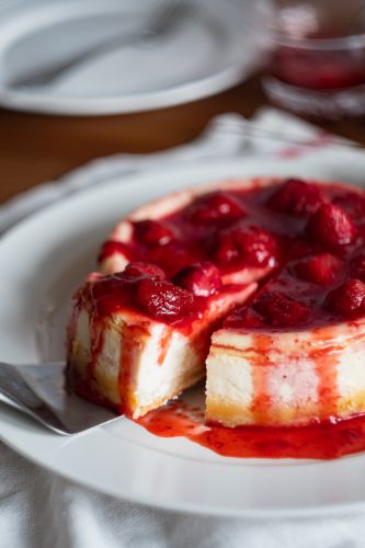 Tarta de queso y fresa