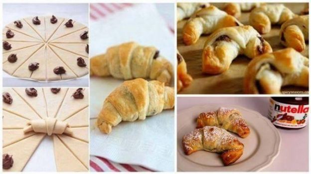 mini croissants de nutella