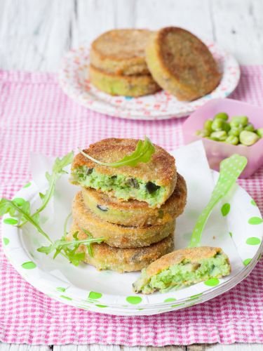 Tortitas de habas y berenjenas