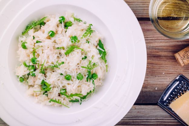 Arroz basmati com pollo y guisantes