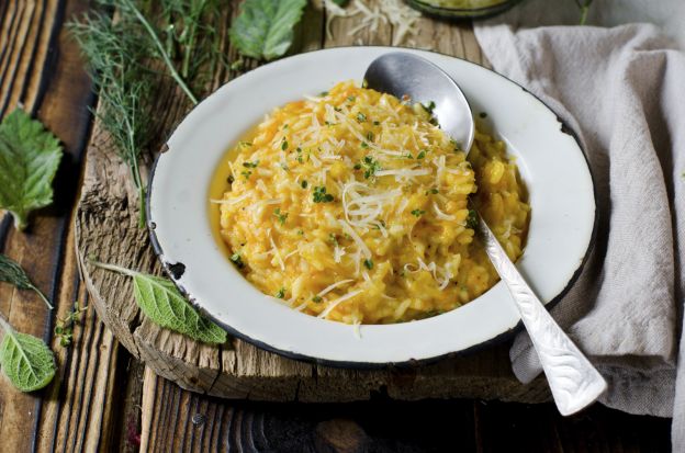 Risotto de zanahoria y parmesano