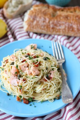 Pasta con salmón