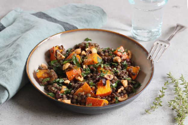 Ensalada de lentejas de otoño