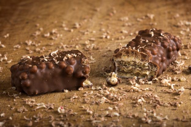 Barras de chocolate y caramelo