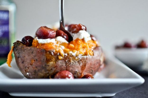 Batata con miel de arce y castañas