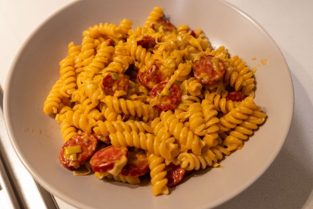 Pasta con chorizo