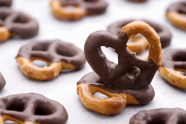 Pretzels con chocolate