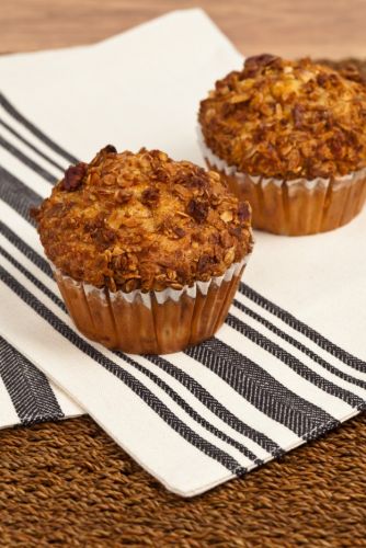 Muffins de melocotón y cereales