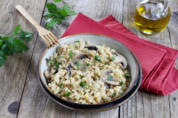 Risotto de granos con champiñones