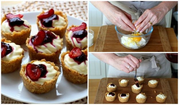 Aprende a hacer unos deliciosos Minis cheesecakes de cereza sin horno