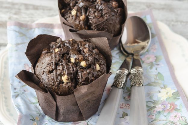 Muffins de chocolate con cacahuate