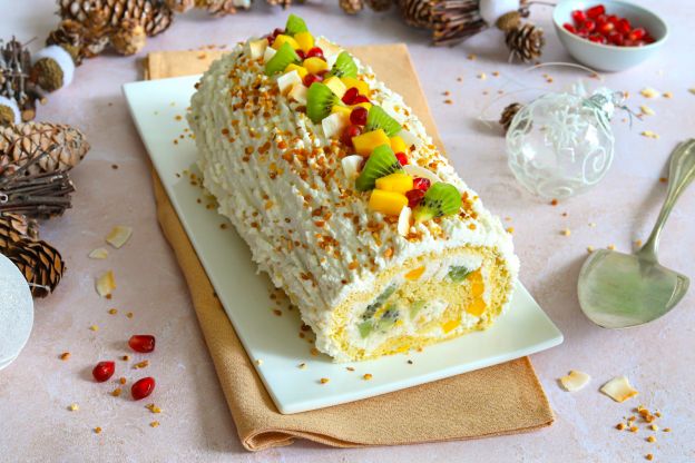 Brazo de gitano con mango y kiwi