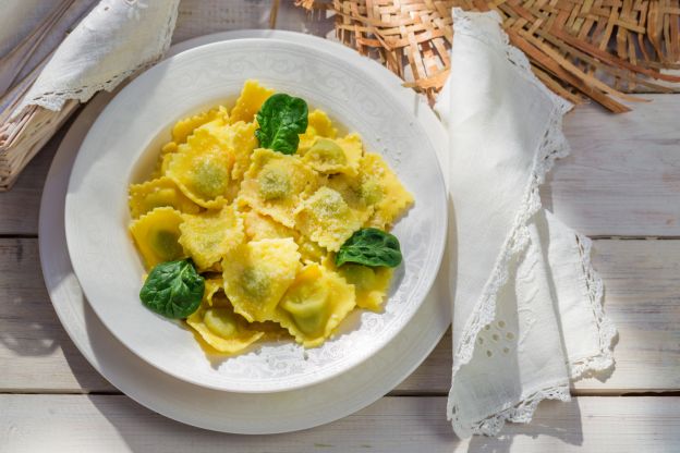 Ravioli caseros de espinacas