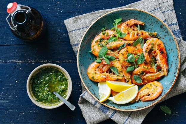 Gambas con chimichurri