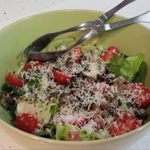 Ensalada templada de espinaca y champiñones