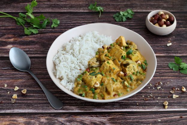 Curry de Tofu con leche de coco