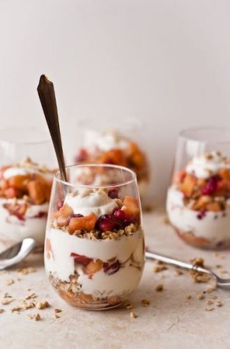 Triffles de frutas y yogurt