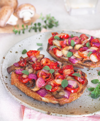 tostadas con verdura