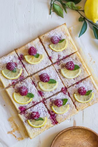 Barritas de limón y frambuesa