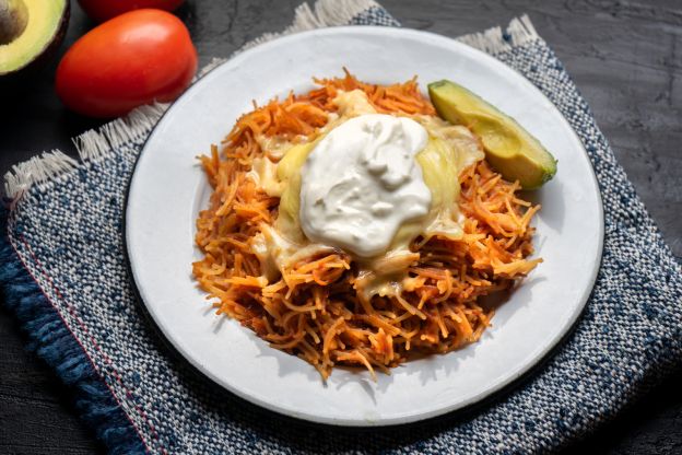 Fideos con crema y queso