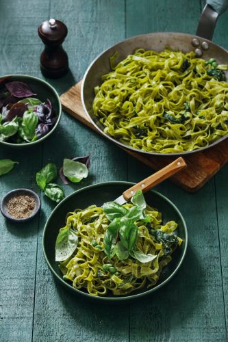 Pasta con espinacas