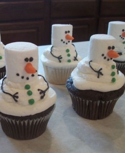 Muffins de hombre de nieve