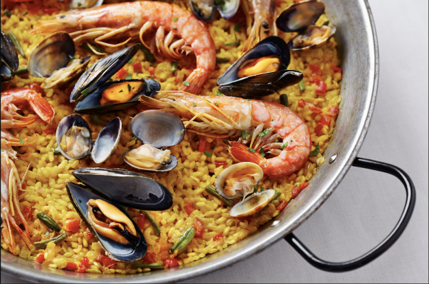 Paella de marisco a la parrilla