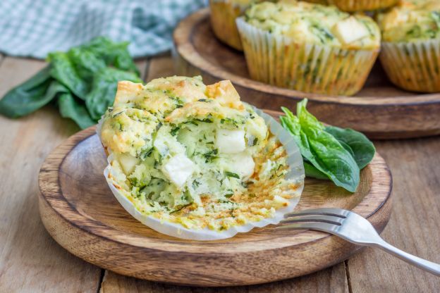 Muffins de espinacas y queso de cabra