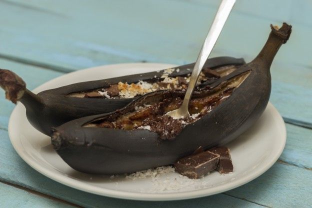 7. Plátano con chocolate