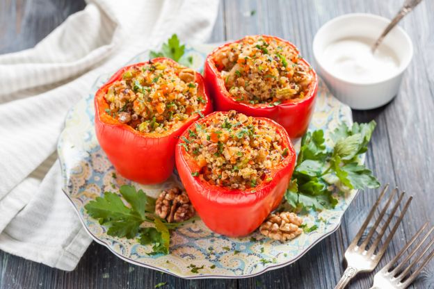 Pimientos rellenos de quinoa