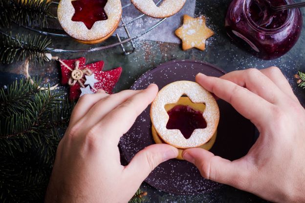 Galletas navideñas con mermelada