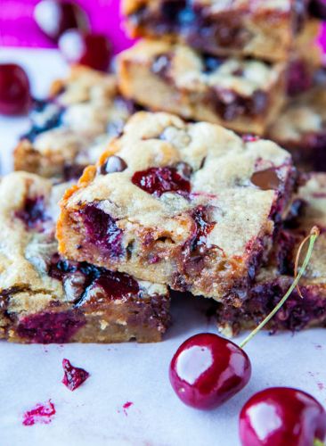 Blondies de cerezas