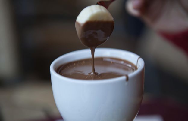 Chocolate caliente con plátano