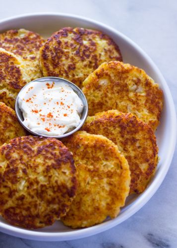 Tortitas de coliflor con parmesano