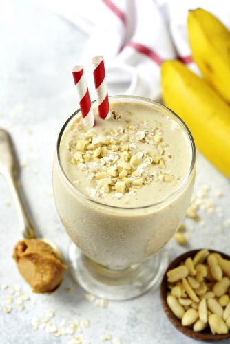 Smoothie de banana y mantequilla de maní