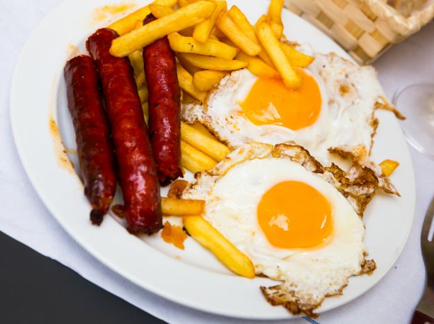 Huevos fritos con chistorra