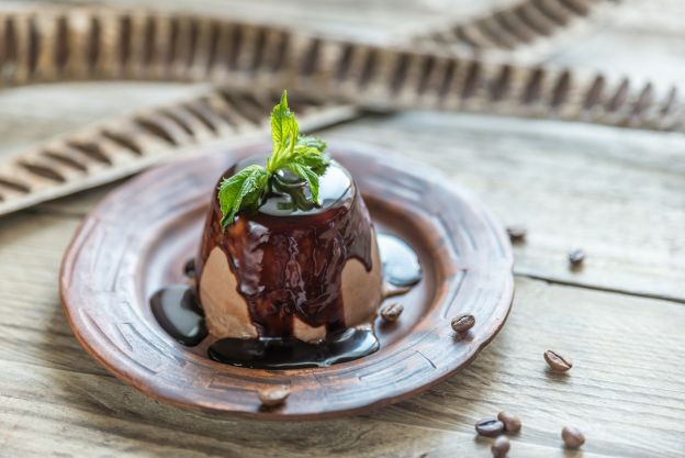 Panna cotta de café y chocolate